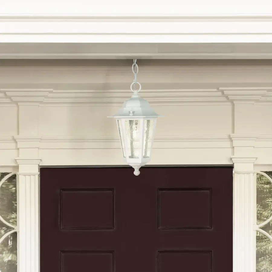 Cornerstone 13" Outdoor Hanging Lantern with Clear Seeded Glass - Image 3