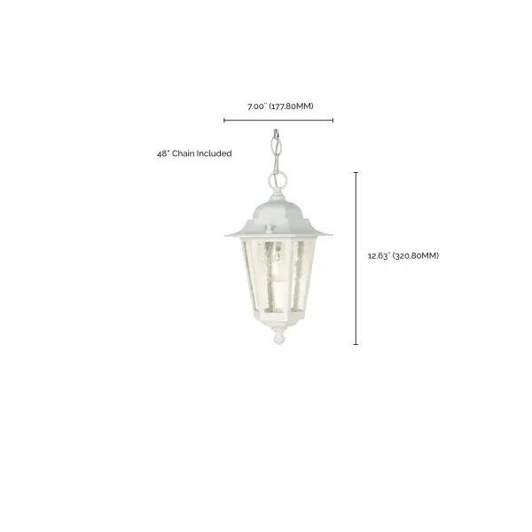Cornerstone 13" Outdoor Hanging Lantern with Clear Seeded Glass - Image 4