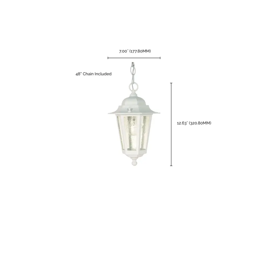 Cornerstone 13" Outdoor Hanging Lantern with Clear Seeded Glass - Image 4