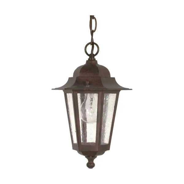Cornerstone 13" Outdoor Hanging Lantern with Clear Seeded Glass - Image 1