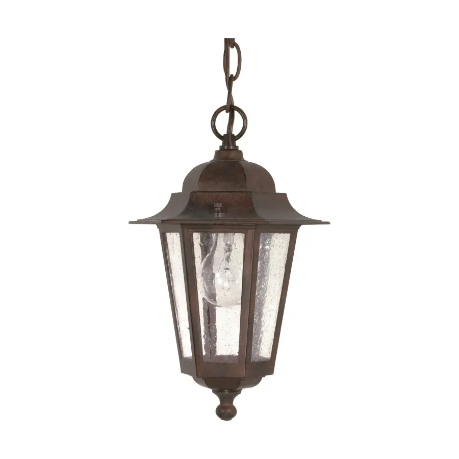 Cornerstone 13" Outdoor Hanging Lantern with Clear Seeded Glass - Image 1