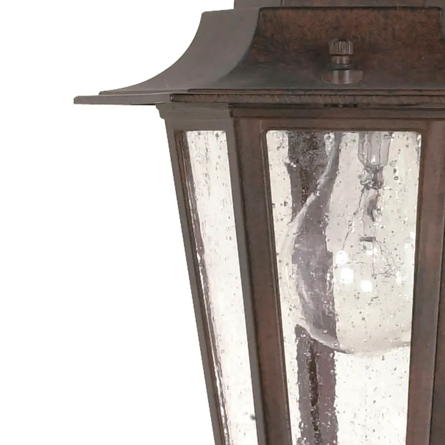 Cornerstone 13" Outdoor Hanging Lantern with Clear Seeded Glass - Image 2