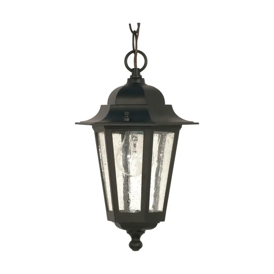 Cornerstone 13" Outdoor Hanging Lantern with Clear Seeded Glass - Image 1