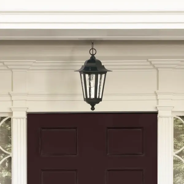 Cornerstone 13" Outdoor Hanging Lantern with Clear Seeded Glass - Image 3
