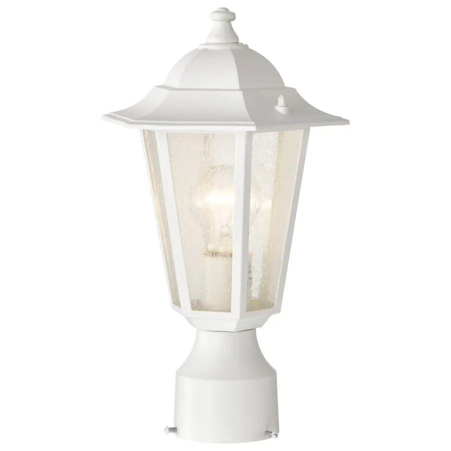Cornerstone 1-Light Post Lantern with Clear Seeded Glass - Image 4