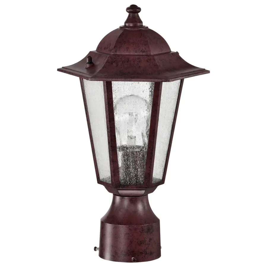 Cornerstone 1-Light Post Lantern with Clear Seeded Glass - Image 2