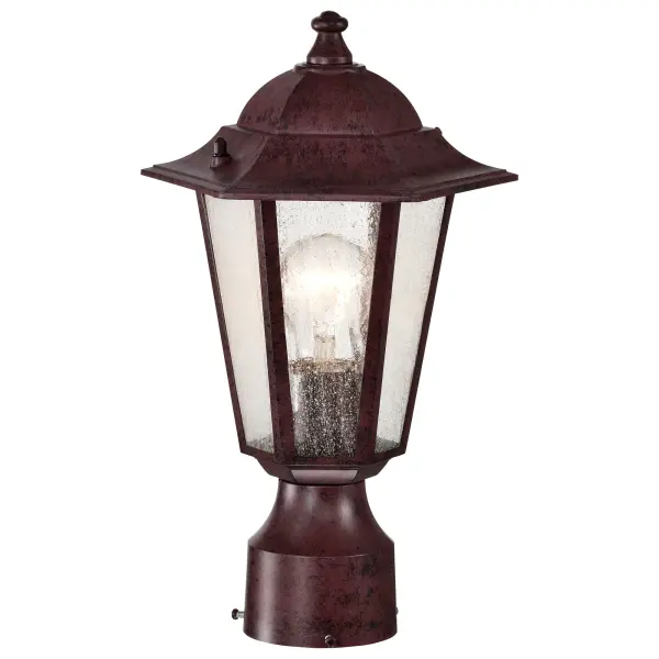 Cornerstone 1-Light Post Lantern with Clear Seeded Glass - Image 3