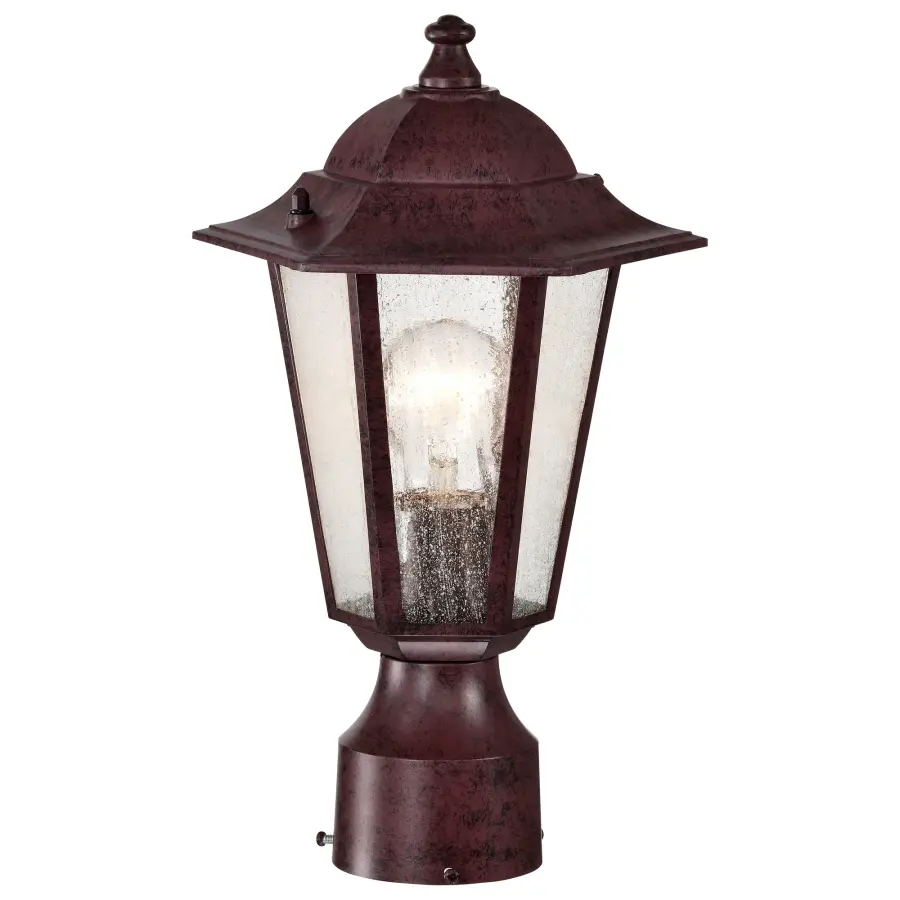 Cornerstone 1-Light Post Lantern with Clear Seeded Glass - Image 3