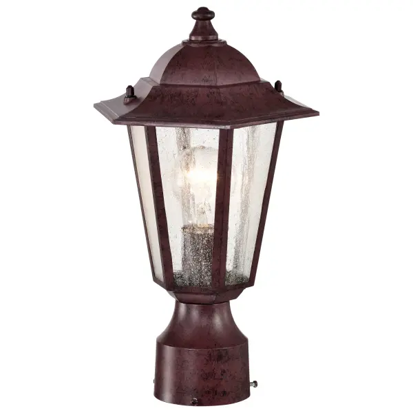 Cornerstone 1-Light Post Lantern with Clear Seeded Glass - Image 4