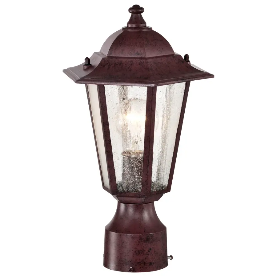 Cornerstone 1-Light Post Lantern with Clear Seeded Glass - Image 4