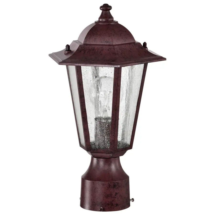 Cornerstone 1-Light Post Lantern with Clear Seeded Glass - Image 5