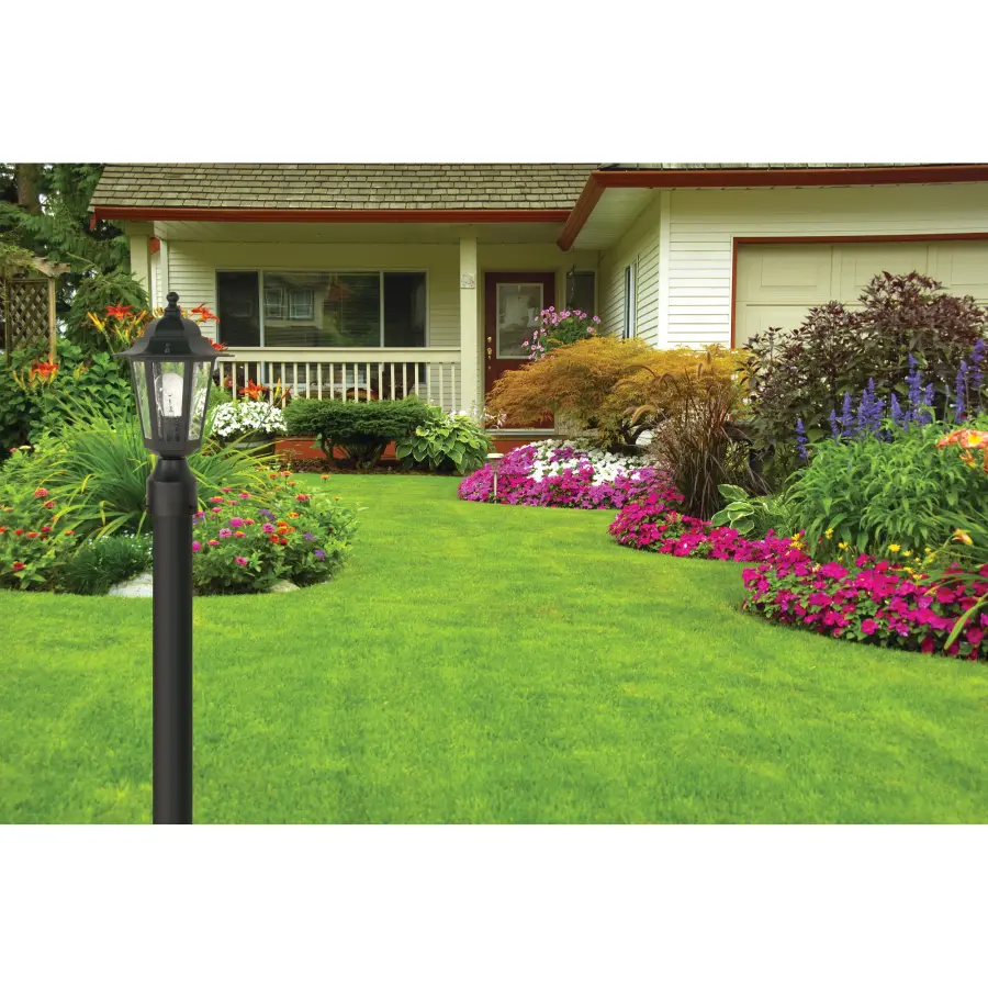 Cornerstone 14" Outdoor Post Lantern with Clear Seeded Glass - Image 2