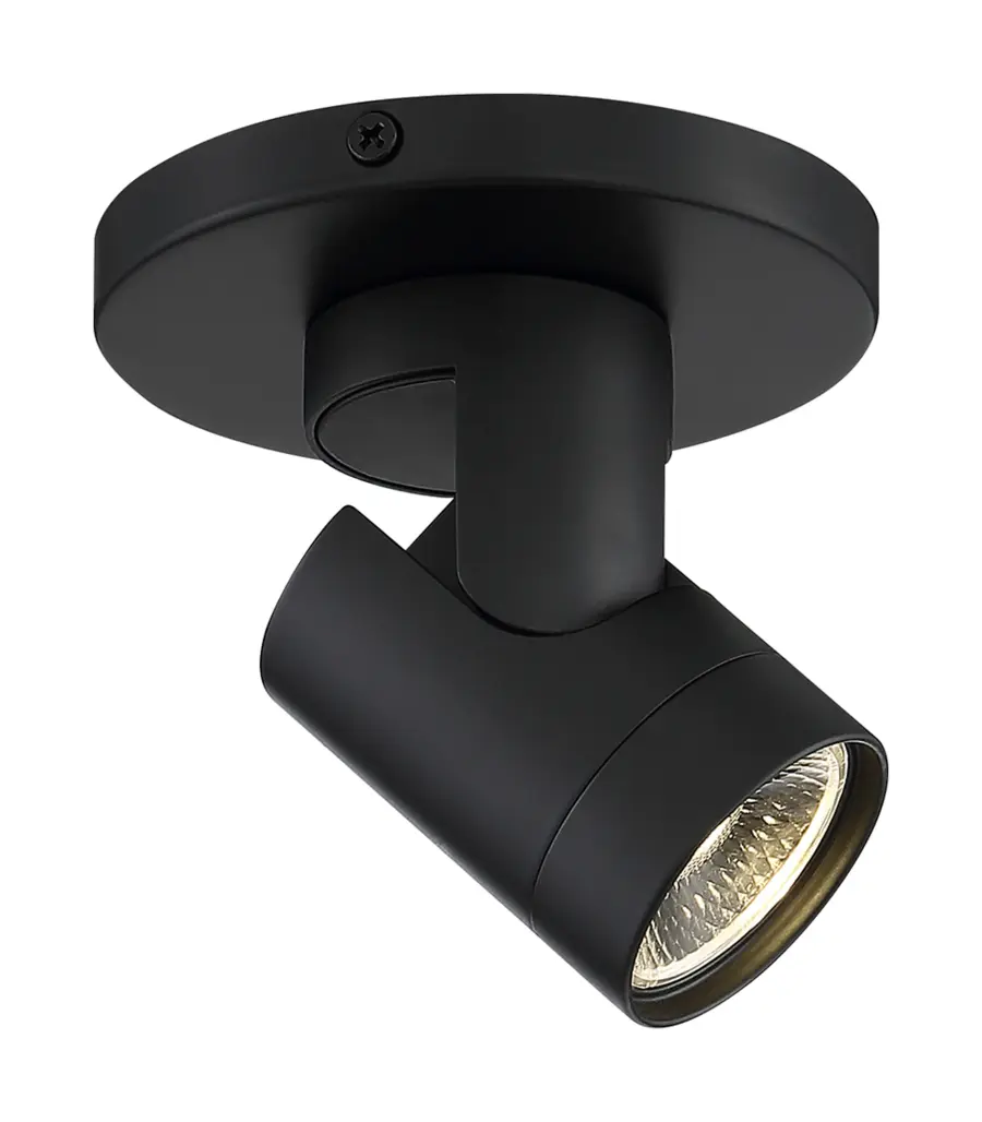 12W LED Black Barrel Monopoint Track Light - 3000K - Image 1