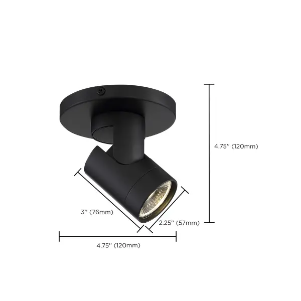 12W LED Black Barrel Monopoint Track Light - 3000K - Image 7