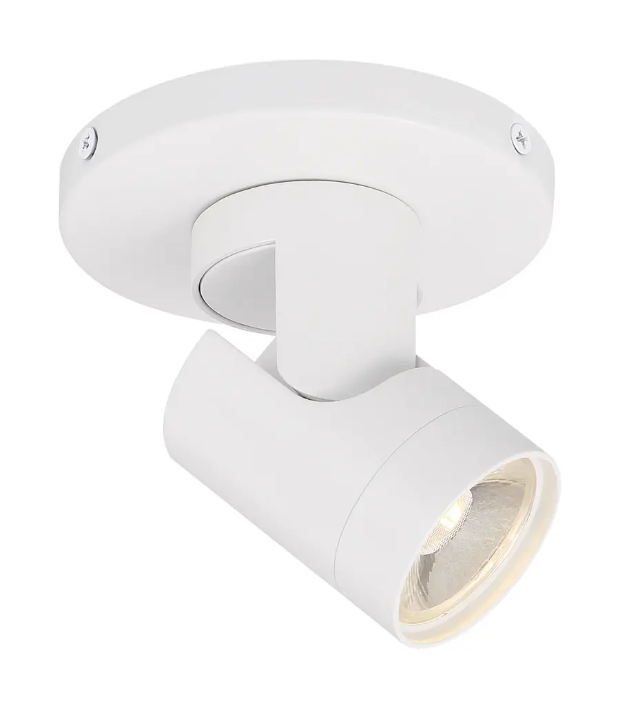 White Barrel LED Monopoint Track Light - 12W 3000K - Image 1