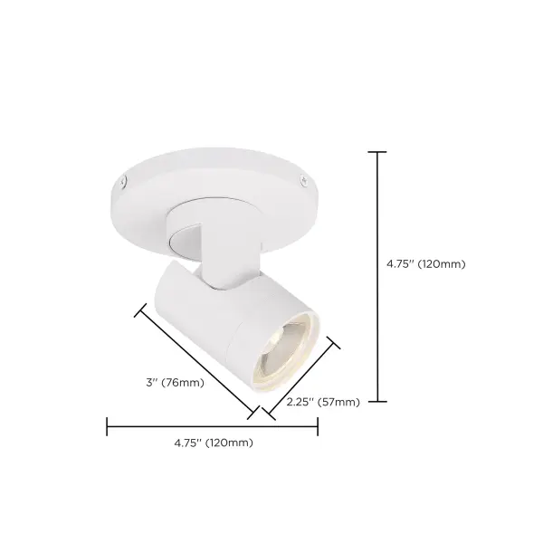 White Barrel LED Monopoint Track Light - 12W 3000K - Image 7