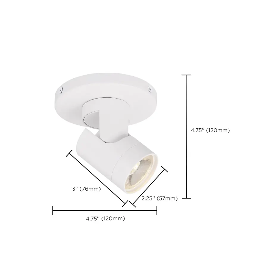 White Barrel LED Monopoint Track Light - 12W 3000K - Image 7