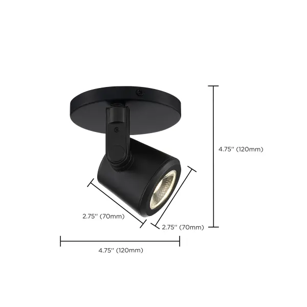 12W LED Taper Back Monopoint Track Light in Black - Image 7