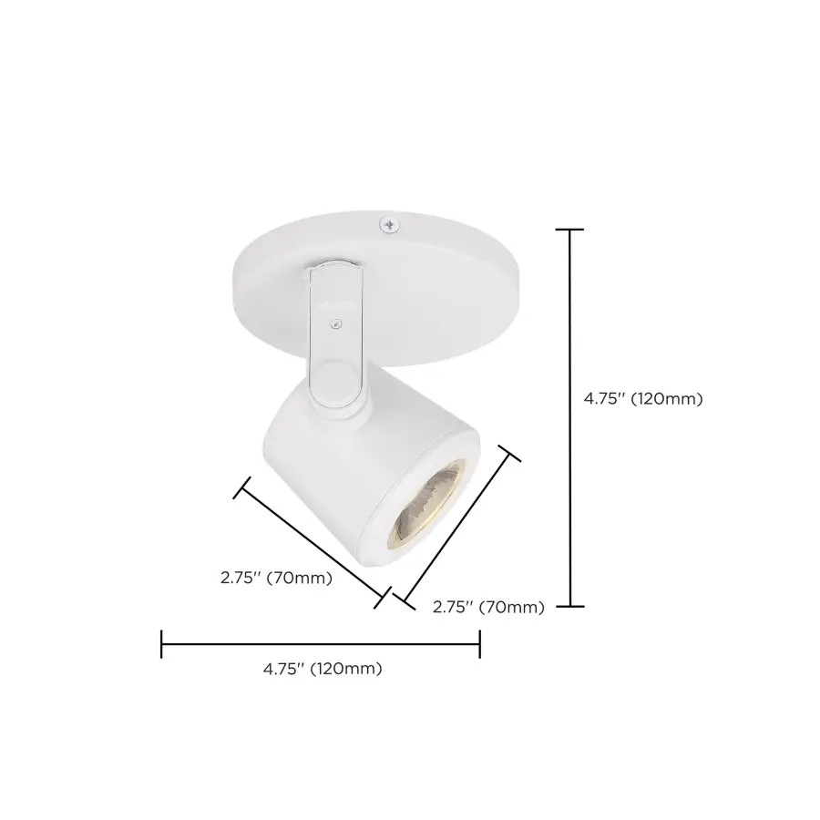 12W LED Taper Back Monopoint Track Light - White - Image 7