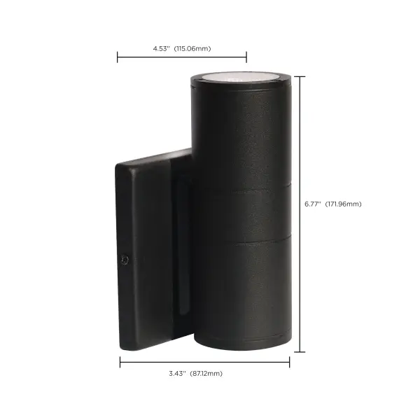 LED Cylindrical Up/Down Wall Sconce - Black - Image 9