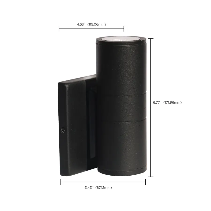 LED Cylindrical Up/Down Wall Sconce - Black - Image 9