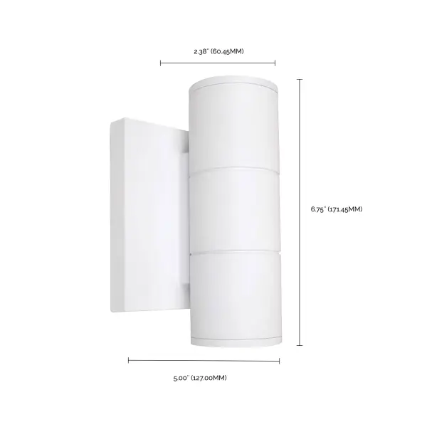 LED Up and Down Architectural Wall Sconce in White - Image 5