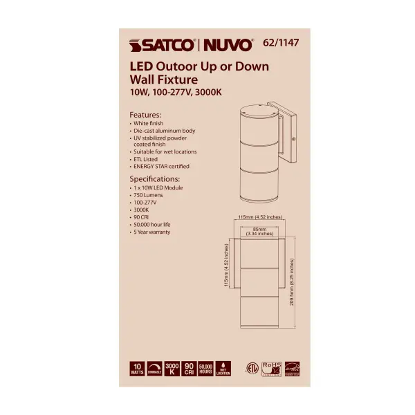 LED Architectural Wall Sconce - White - Image 6
