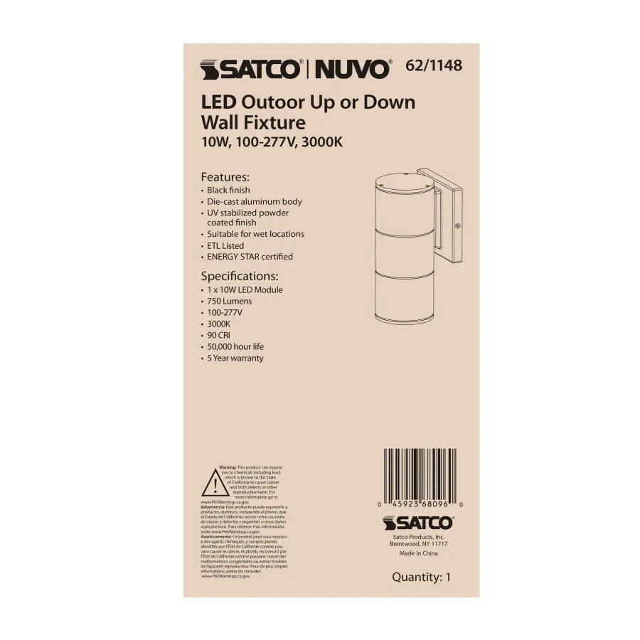 LED Large Up/Down Wall Sconce - Black - Image 7