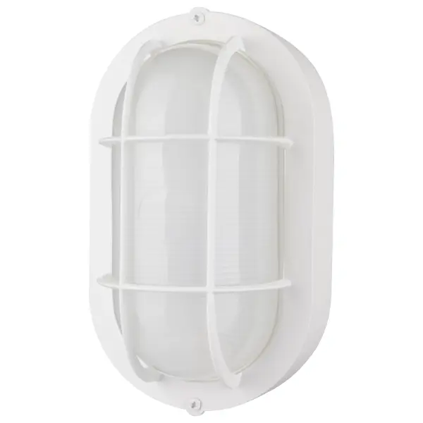Energy-efficient LED bulkhead fixture with rugged construction designed for outdoor walkways, entrances, and light commercial applications. Features warm 3000K lighting with excellent 90 CRI color rendering.