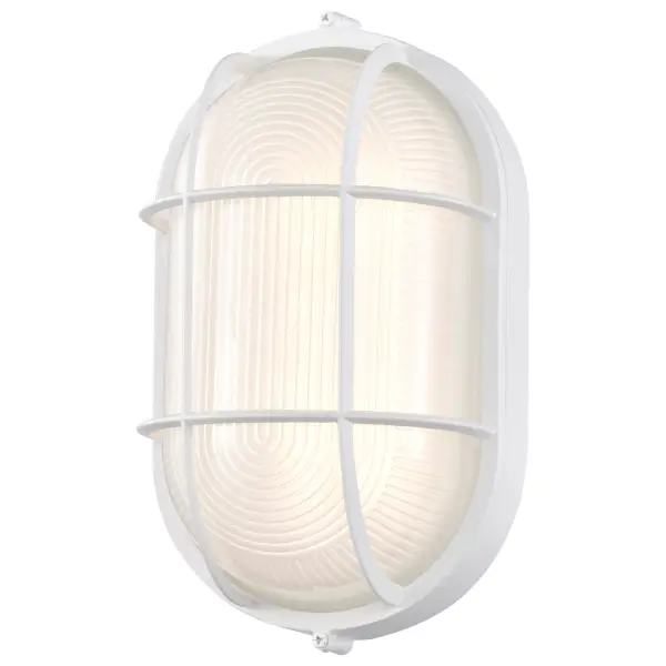 Energy-efficient LED bulkhead fixture with rugged construction designed to withstand outdoor elements. Perfect for residential and light commercial applications with warm 3000K lighting and excellent 90 CRI color rendering. - alternate view