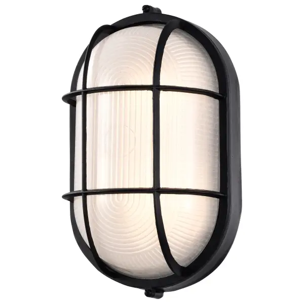 Energy-efficient LED bulkhead fixture with rugged construction designed for outdoor and commercial applications. Features warm 3000K lighting with excellent 90 CRI and weather-resistant materials perfect for entrances and pathways. - alternate view