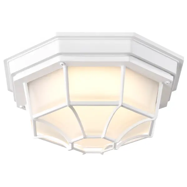 This energy-efficient LED bulkhead fixture combines rugged construction with a classic spider cage design. Perfect for outdoor walkways, entrances, and patios, it delivers 1100 lumens of warm 3000K light while withstanding the elements. - alternate view