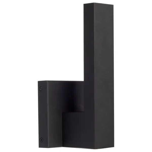 The Raven LED outdoor sconce delivers contemporary style with energy-efficient LED technology. Its streamlined silhouette and textured matte black finish integrate seamlessly with modern exteriors while providing 660 lumens of warm 3000K light.
