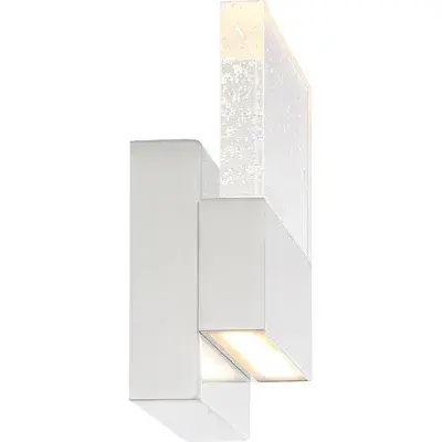 Ellusion LED Medium Wall Sconce - Polished Nickel with Seeded Glass - Image 2