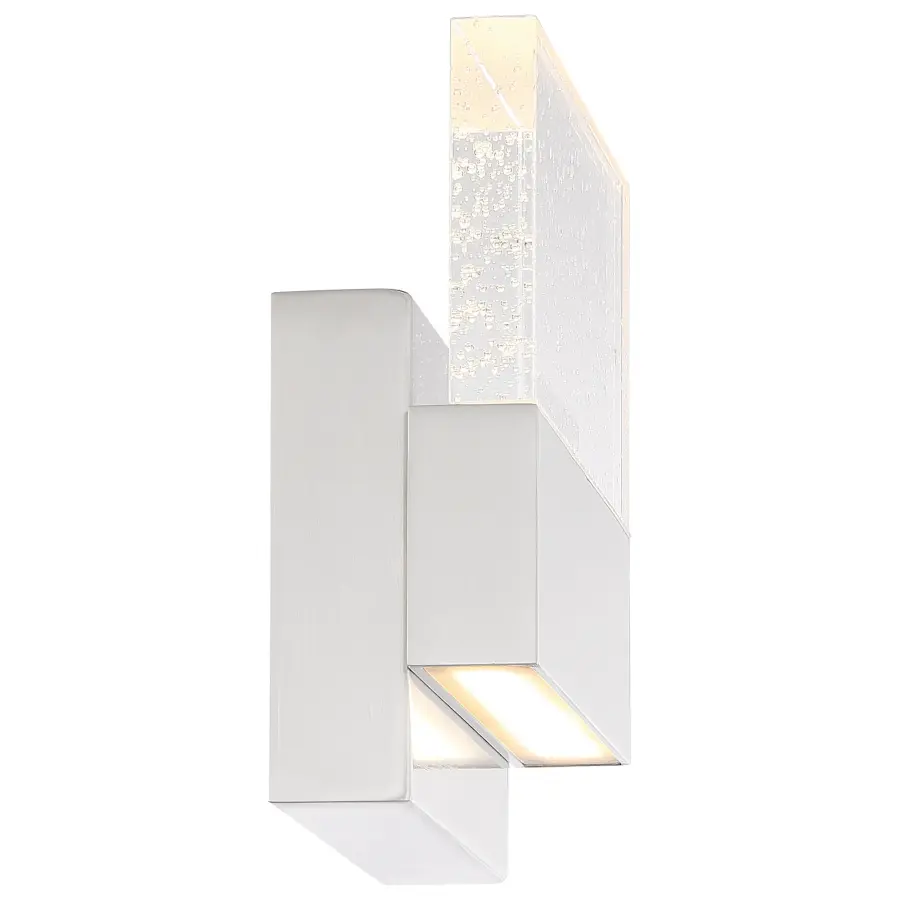 Ellusion LED Medium Wall Sconce - Polished Nickel with Seeded Glass - Image 4