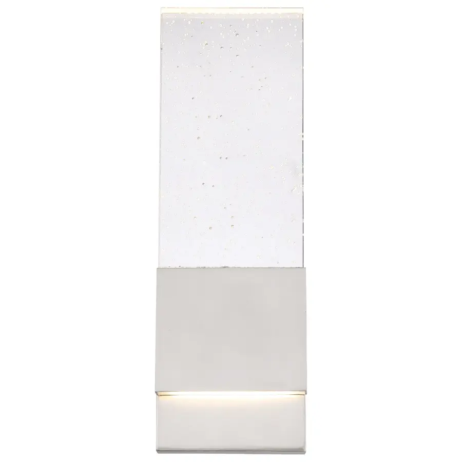 Ellusion LED Large Wall Sconce - Polished Nickel with Seeded Glass - Image 1