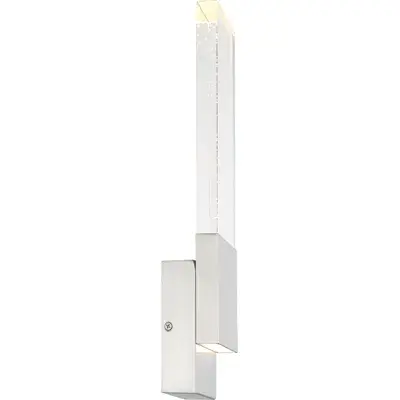 Ellusion LED Large Wall Sconce - Polished Nickel with Seeded Glass - Image 2
