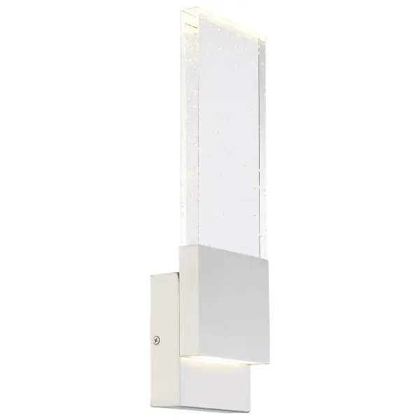 Ellusion LED Large Wall Sconce - Polished Nickel with Seeded Glass - Image 3