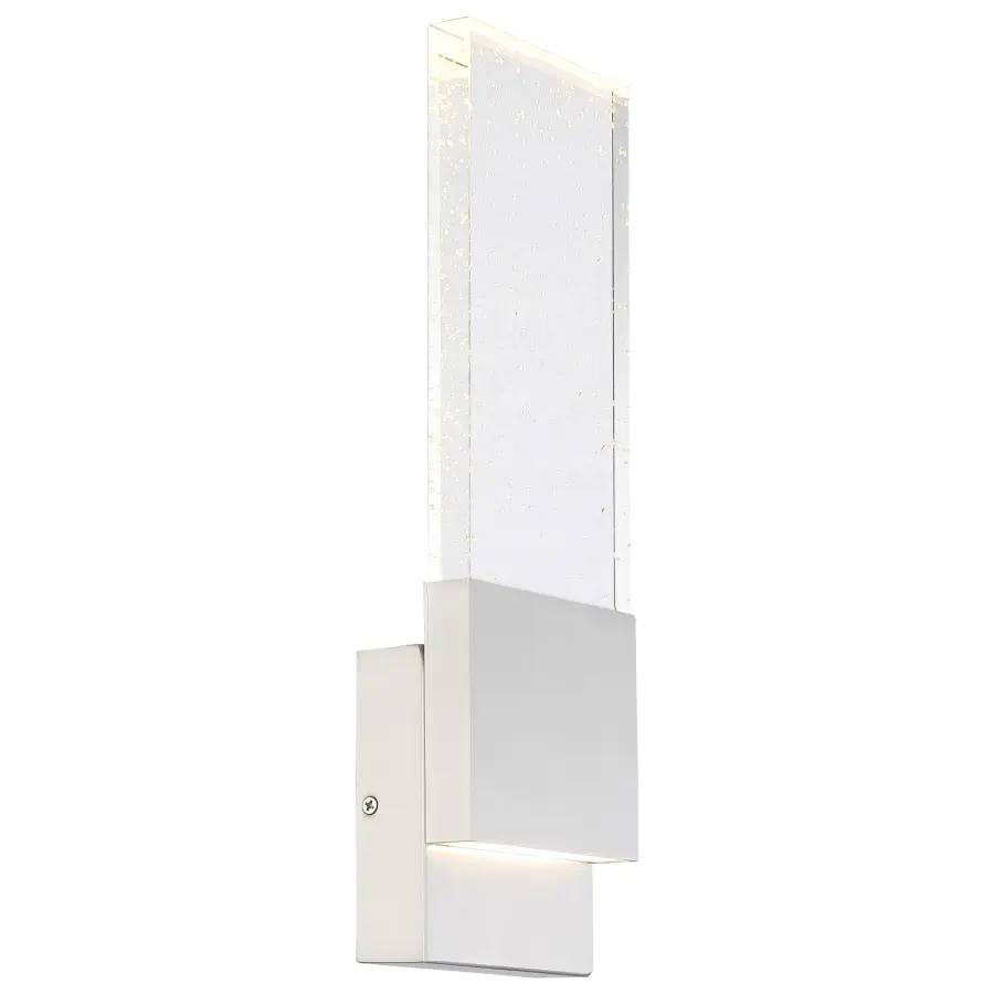 Ellusion LED Large Wall Sconce - Polished Nickel with Seeded Glass - Image 3