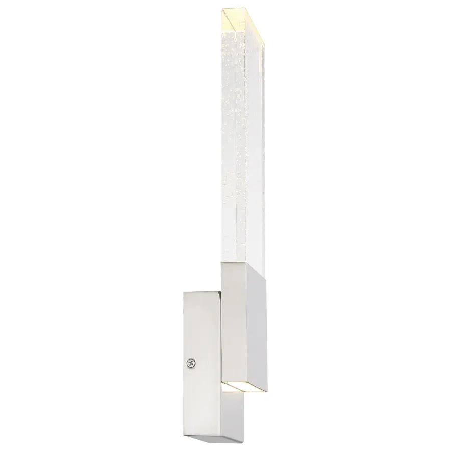 Ellusion LED Large Wall Sconce - Polished Nickel with Seeded Glass - Image 4