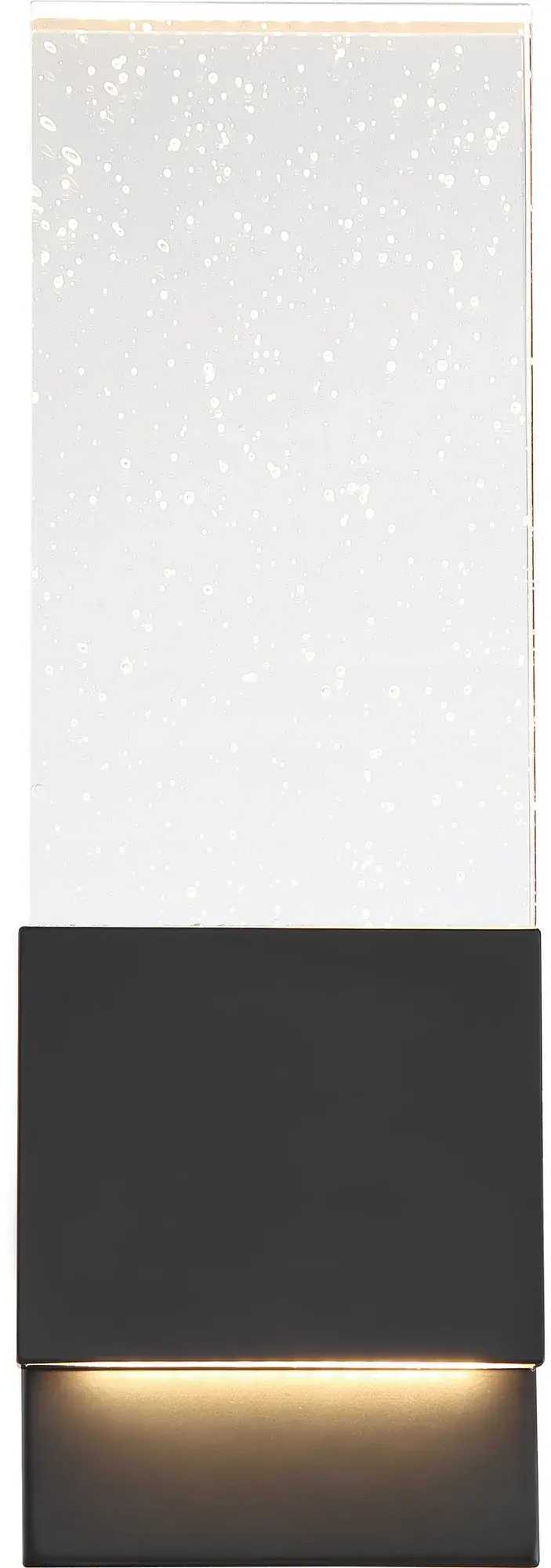 Ellusion LED Large Wall Sconce - Matte Black with Seeded Glass - Image 1