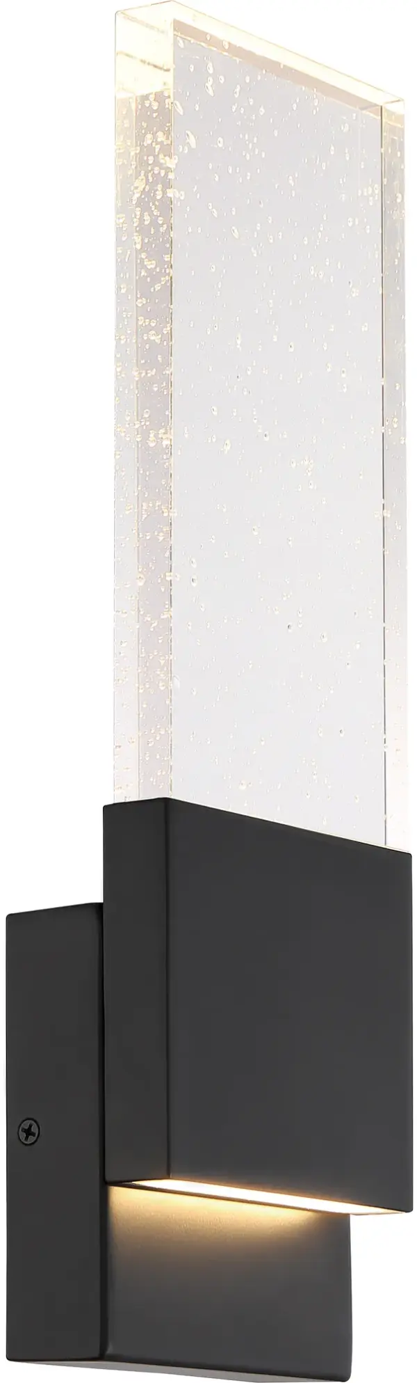 Ellusion LED Large Wall Sconce - Matte Black with Seeded Glass - Image 3
