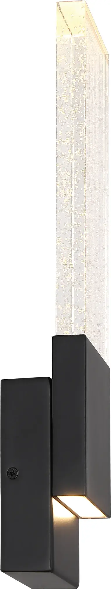 Ellusion LED Large Wall Sconce - Matte Black with Seeded Glass - Image 4