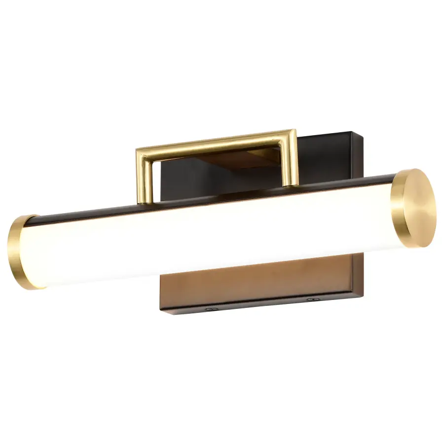 Solano Small LED Vanity Light in Black and Brushed Brass - Image 2