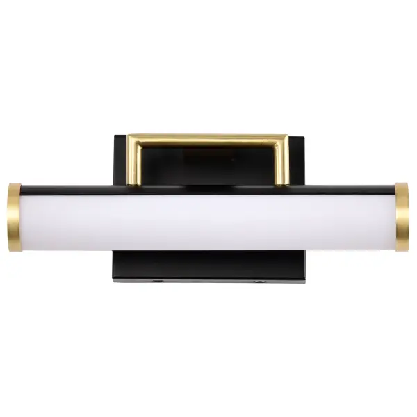 Solano Small LED Vanity Light in Black and Brushed Brass - Image 3