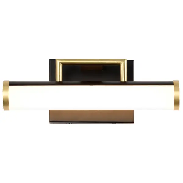 Solano Small LED Vanity Light in Black and Brushed Brass - Image 4