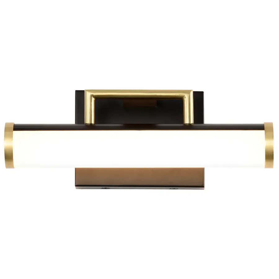 Solano Small LED Vanity Light in Black and Brushed Brass - Image 4