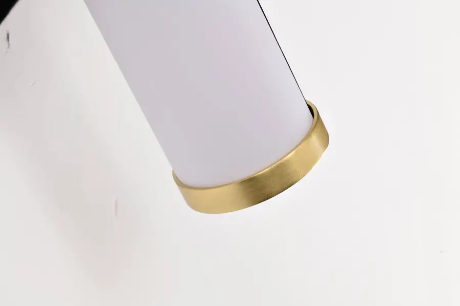 Solano Small LED Vanity Light in Black and Brushed Brass - Image 5