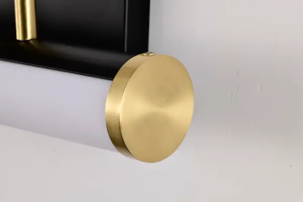 Solano Small LED Vanity Light in Black and Brushed Brass - Image 6
