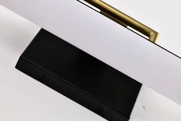 Solano Small LED Vanity Light in Black and Brushed Brass - Image 9